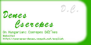 denes cserepes business card